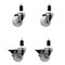 Service Caster 3'' Nylon Wheel Swivel 1-3/8'' Expanding Stem Caster Set 2 Brakes, 4PK SCC-EX20S314-NYS-2-PLB-2-138 - alternate 1